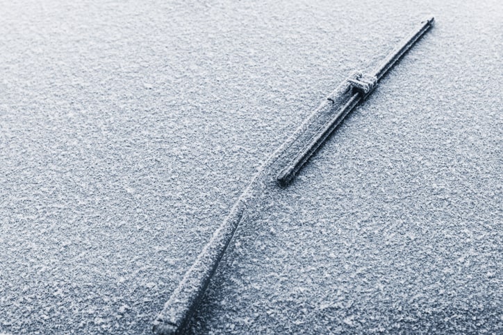 windshield wiper in frost